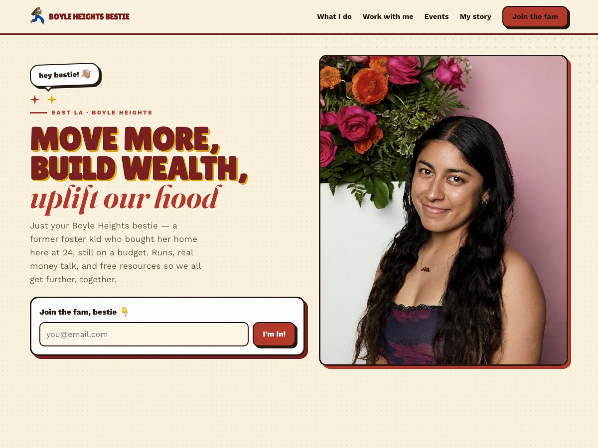 Boyle Heights Bestie — a real client site flomi built for Metztli